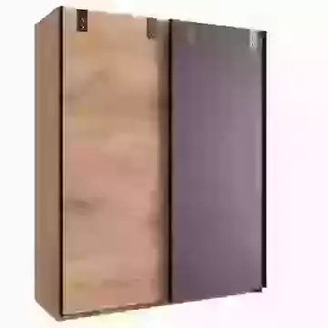 Industrial Graphite Wood Effect Sliding 2 Door Wardrobe 180cm